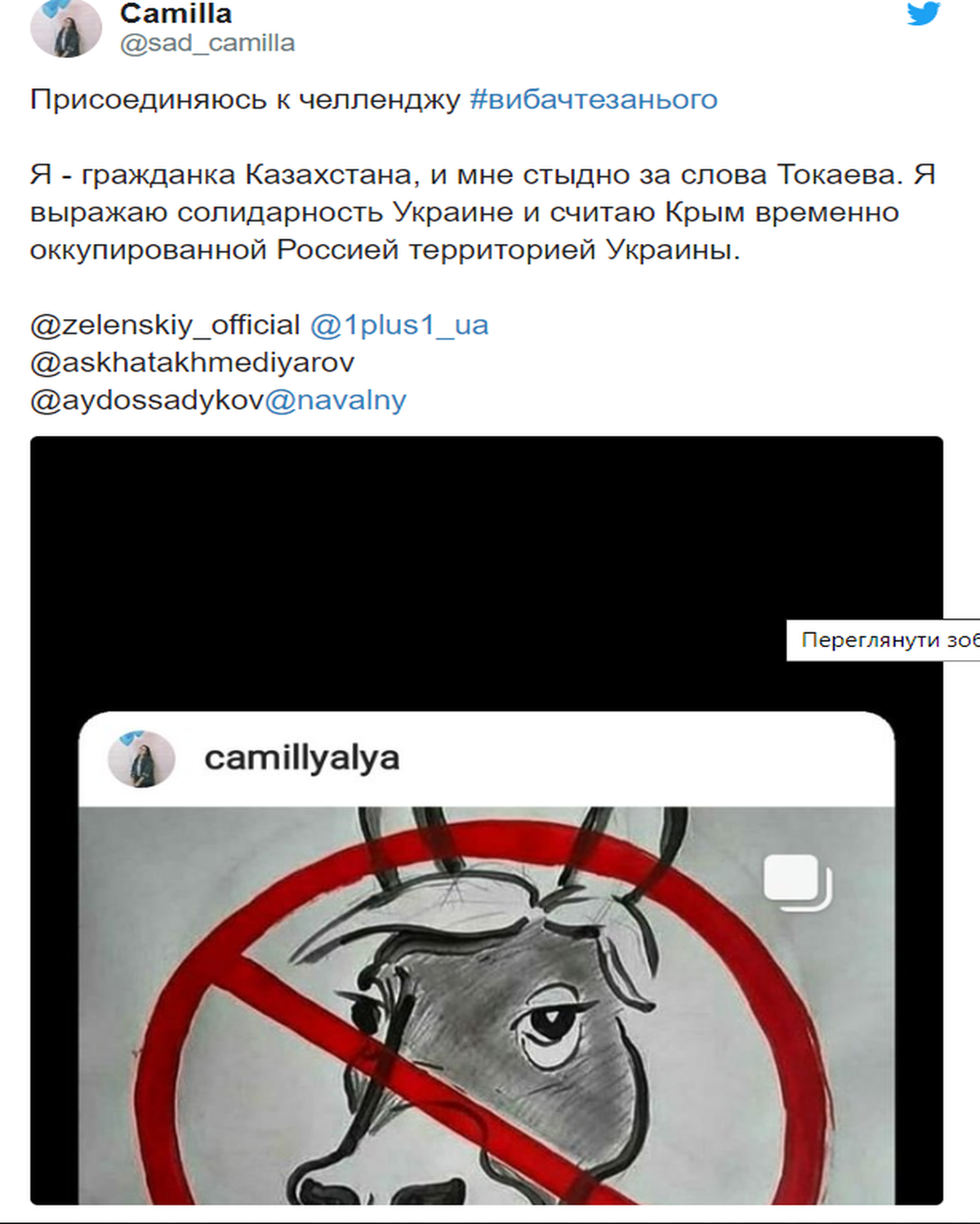 u kazakhstani zapustyly fleshmob shchodo aneksiyi krymu pid nazvoyu vybachte za noho 2