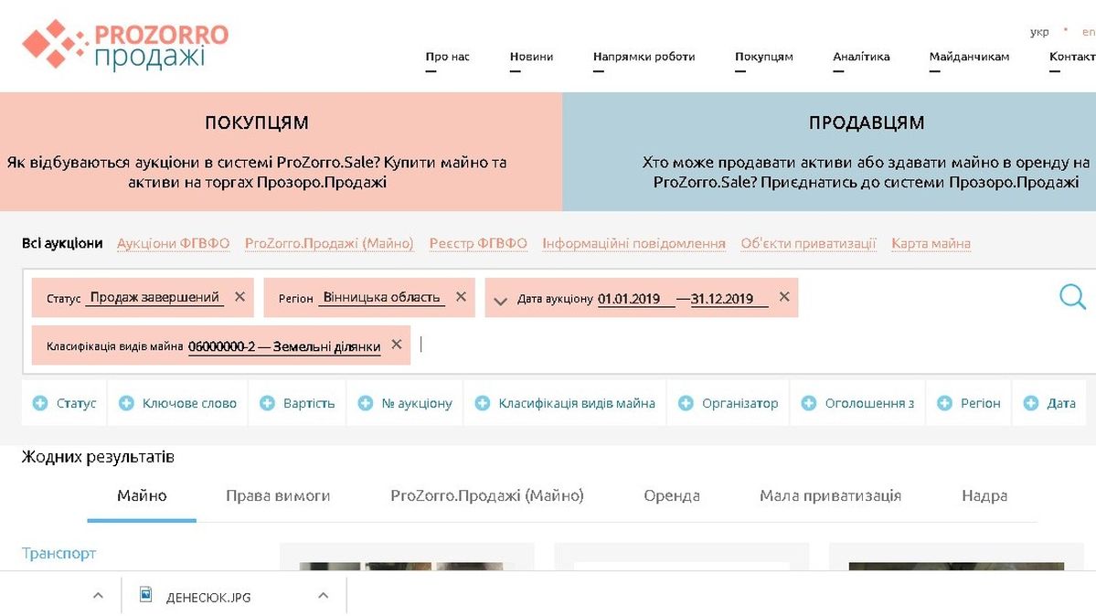 prozorro prodazha 2020-01-28 231115