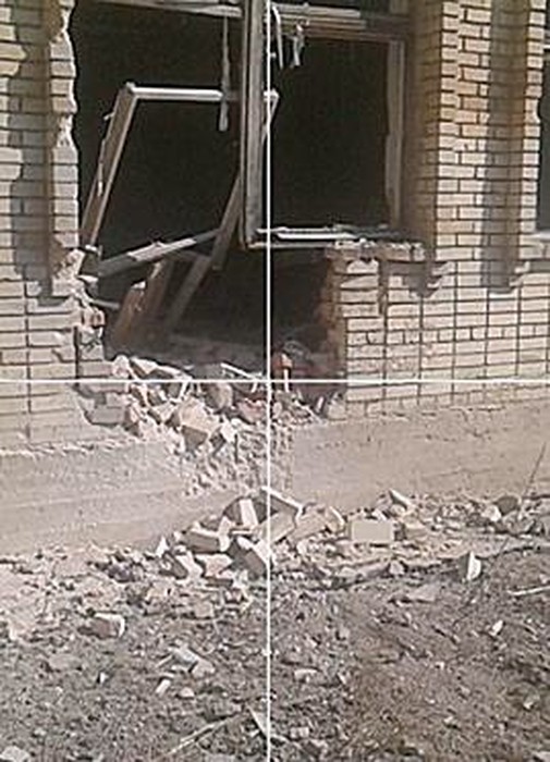 зруйнований будинок у зоні АТО фото