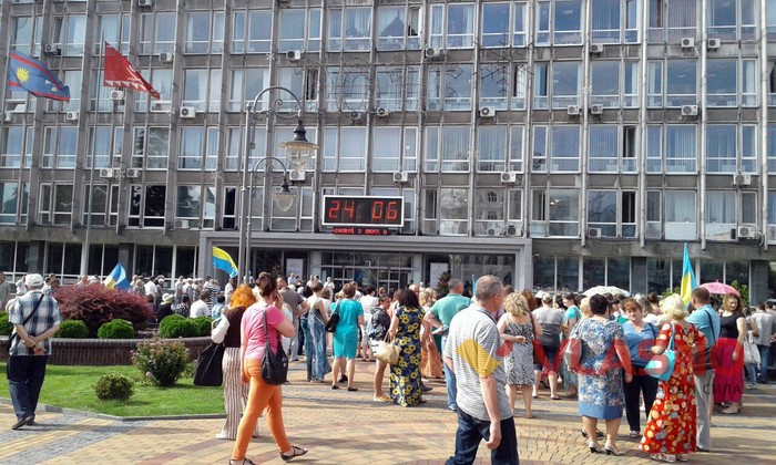 пікет перевізників біля Вінницької міської ради фото