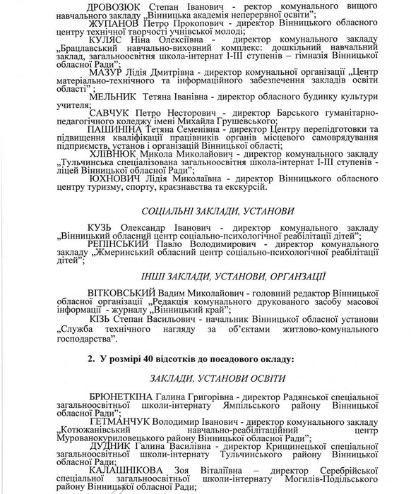 рішення щодо преміювання вінницьких депутатів фото