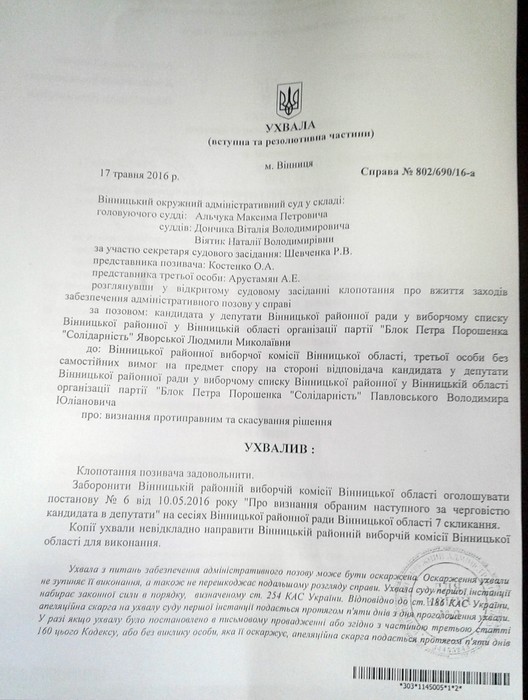 заборона уприлюднювати результатів ТВК по Вінницькій райраді фото