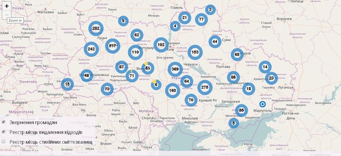 карта сміттезвалищ на Вінниччині фото