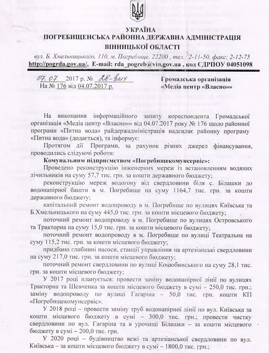 вода в Погребищі фото