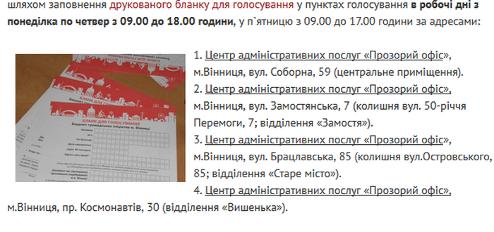 голосування за громадські ініціативи у Вінниці фото