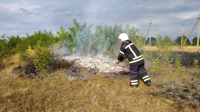 Учора пожежники на Вінниччині 14 разів гасили суху траву