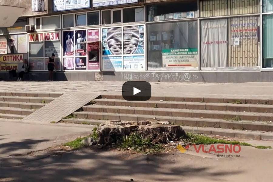 пеньок зі сміттям біля Ювілейного фото