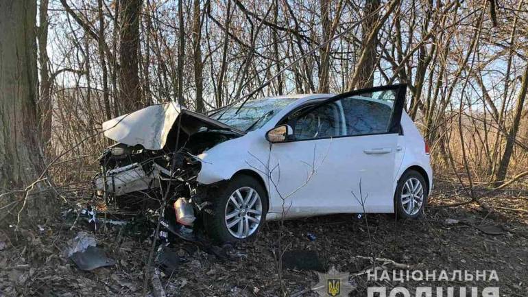 На Вінниччині водій Volkswagen Golf вдень врізався в дерево