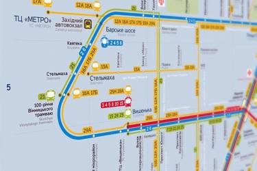 Вінницькі зупинки обладнають детальними схемами маршрутів міського транспорту