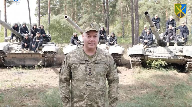 Командувач Об&rsquo;єднаних Сил Збройних Сил України Сегрій Наєв привітав танкістів зі святом (ВІДЕО)