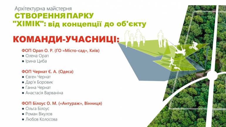 Над створенням парку &laquo;Хімік&raquo; у Вінниці працюватимуть три команди