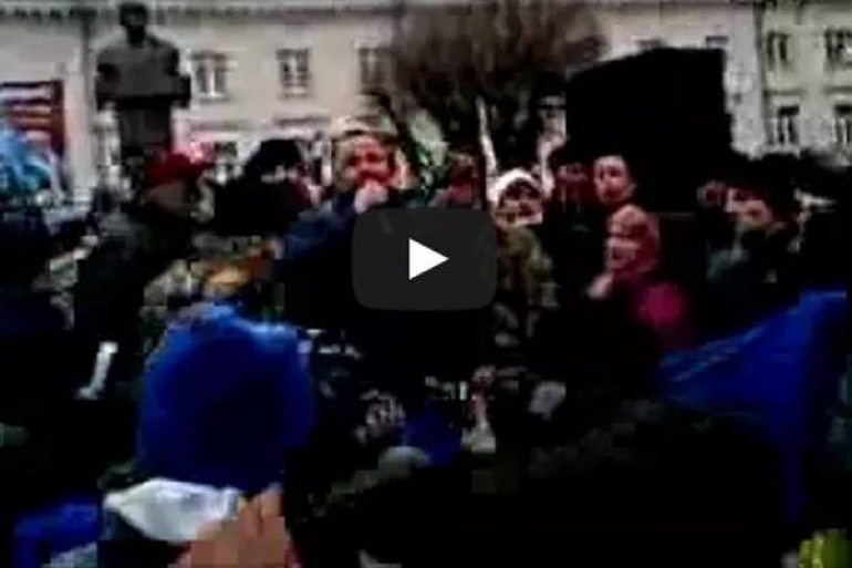 ВІДЕО!!! Люди губернатора Оліника та Вінницька міська рада організувала "Майдан" для підтримки губернатора 08.12.2014