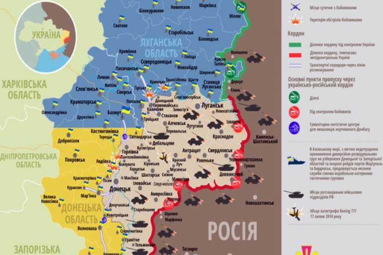 мапа АТО 7 жовтня 2017 фото