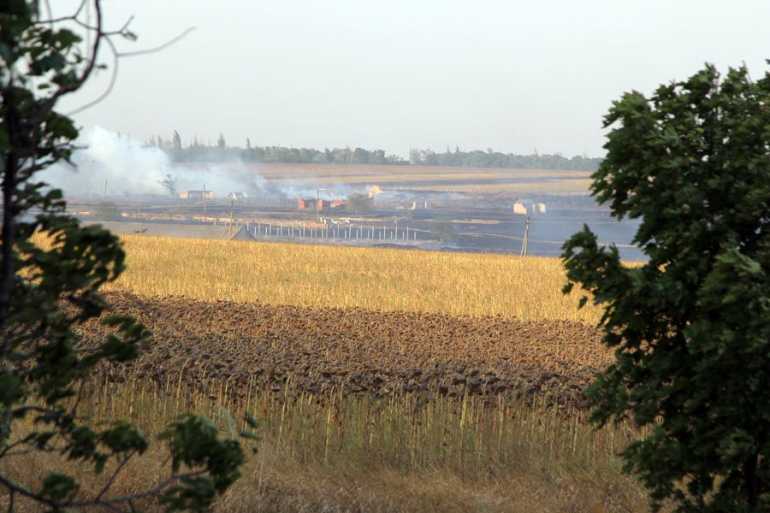 пожежа на військовому складі в селі Новоянісоль фото