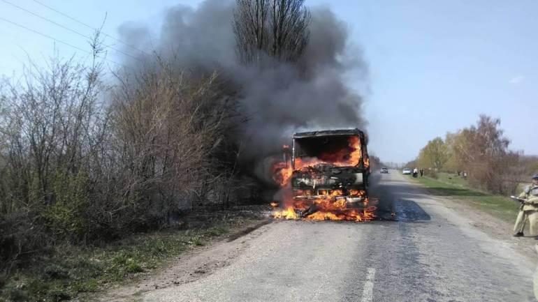 На Вінниччині згорів рейсовий автобус