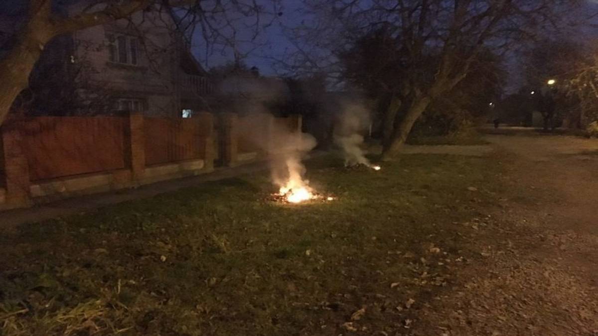 Жителі Вінниці нехтують законом спалюючи листя